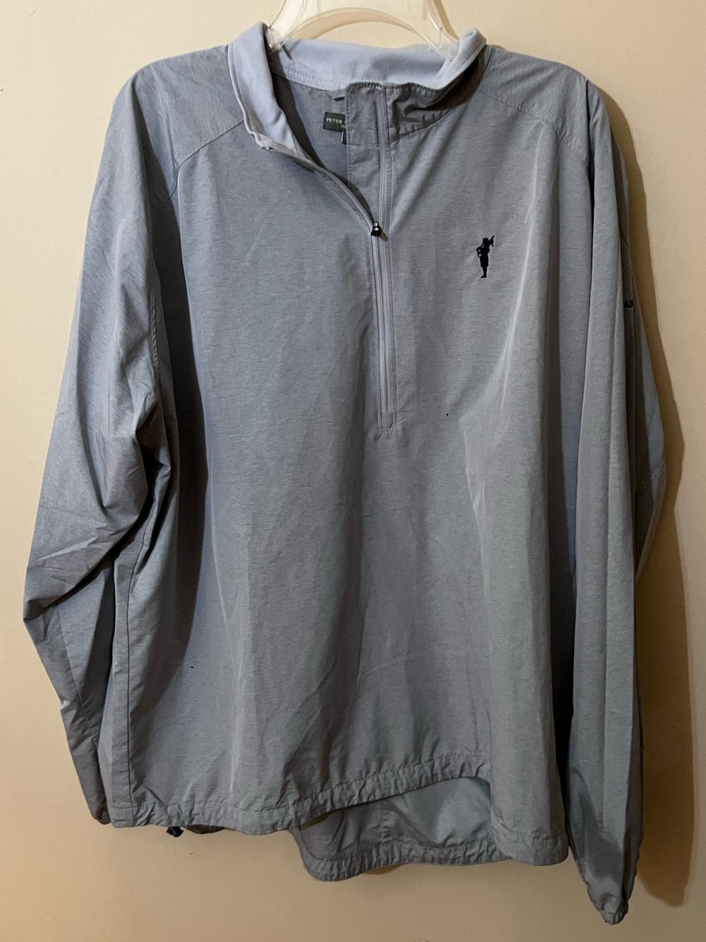 Peter Millar Crown Sport Spanish Bay Gray Quarter Zip Windbreaker Size XXL